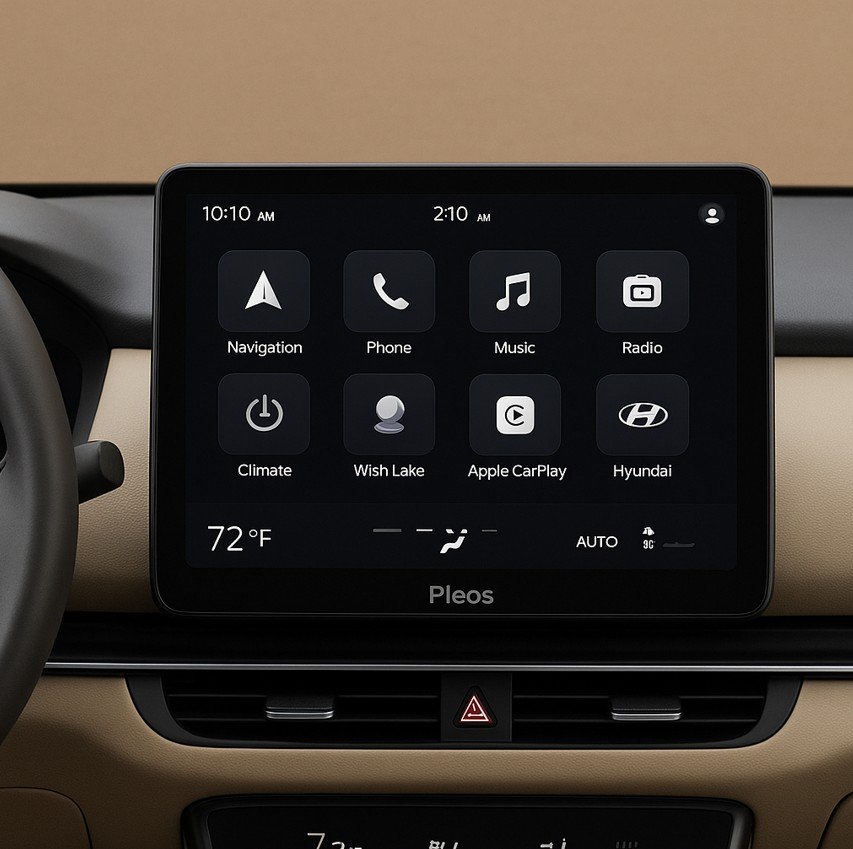 Hyundai’s New Pleos Touchscreen Aims For A Tesla Like Minimal Cabin